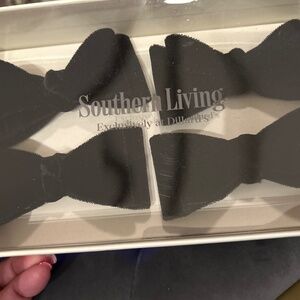 4 napkin rings blacker velvet bow ties